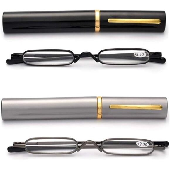 2-Pack Slim Pocket Readers Compact Folding Design with Pen-Style Case X1.5 Mag - Picture 5 of 5